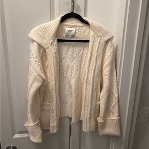 Abercrombie & Fitch Cream Cable Knit Cardigan